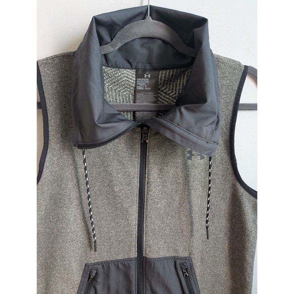 Under Armour Vest UA Womens Medium Survivor Hybrid Cold Gear Full Zip Gray Black - Picture 3 of 15